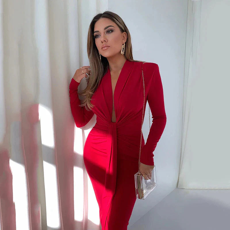 Daniella™ Diepe V Strakke Jurk